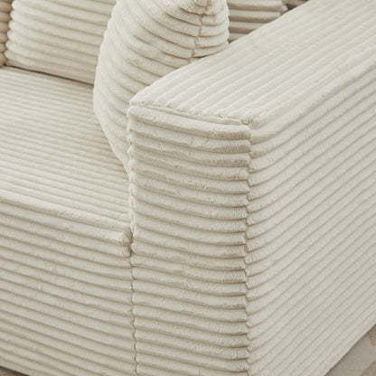 Divano componibile 106 Cloud a forma di L con chaise longue rivolta a sinistra, divano modulare moderno con seduta profonda per soggiorno, non richiede montaggio