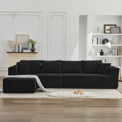 Divano componibile 106 Cloud a forma di L con chaise longue rivolta a sinistra, divano modulare moderno con seduta profonda per soggiorno, non richiede montaggio