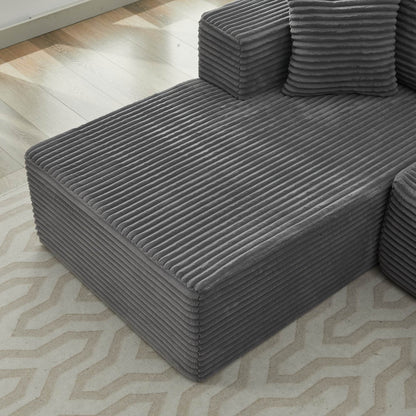 Divano componibile 106 Cloud a forma di L con chaise longue rivolta a sinistra, divano modulare moderno con seduta profonda per soggiorno, non richiede montaggio