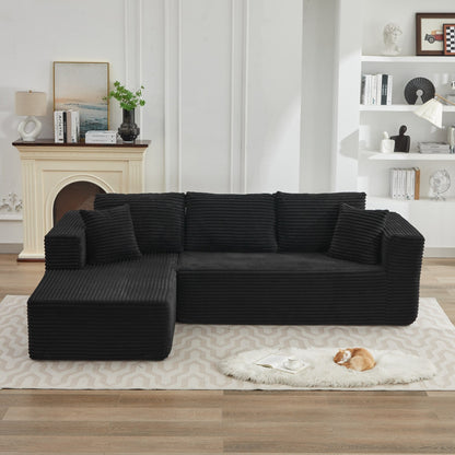 Divano componibile 106 Cloud a forma di L con chaise longue rivolta a sinistra, divano modulare moderno con seduta profonda per soggiorno, non richiede montaggio