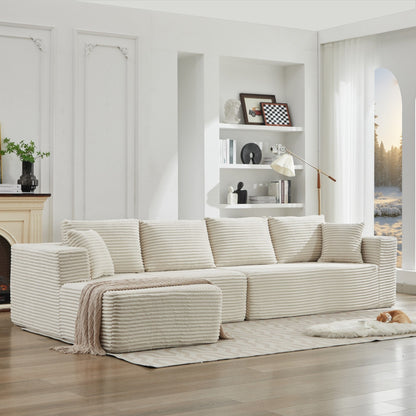 Divano componibile 106 Cloud a forma di L con chaise longue rivolta a sinistra, divano modulare moderno con seduta profonda per soggiorno, non richiede montaggio