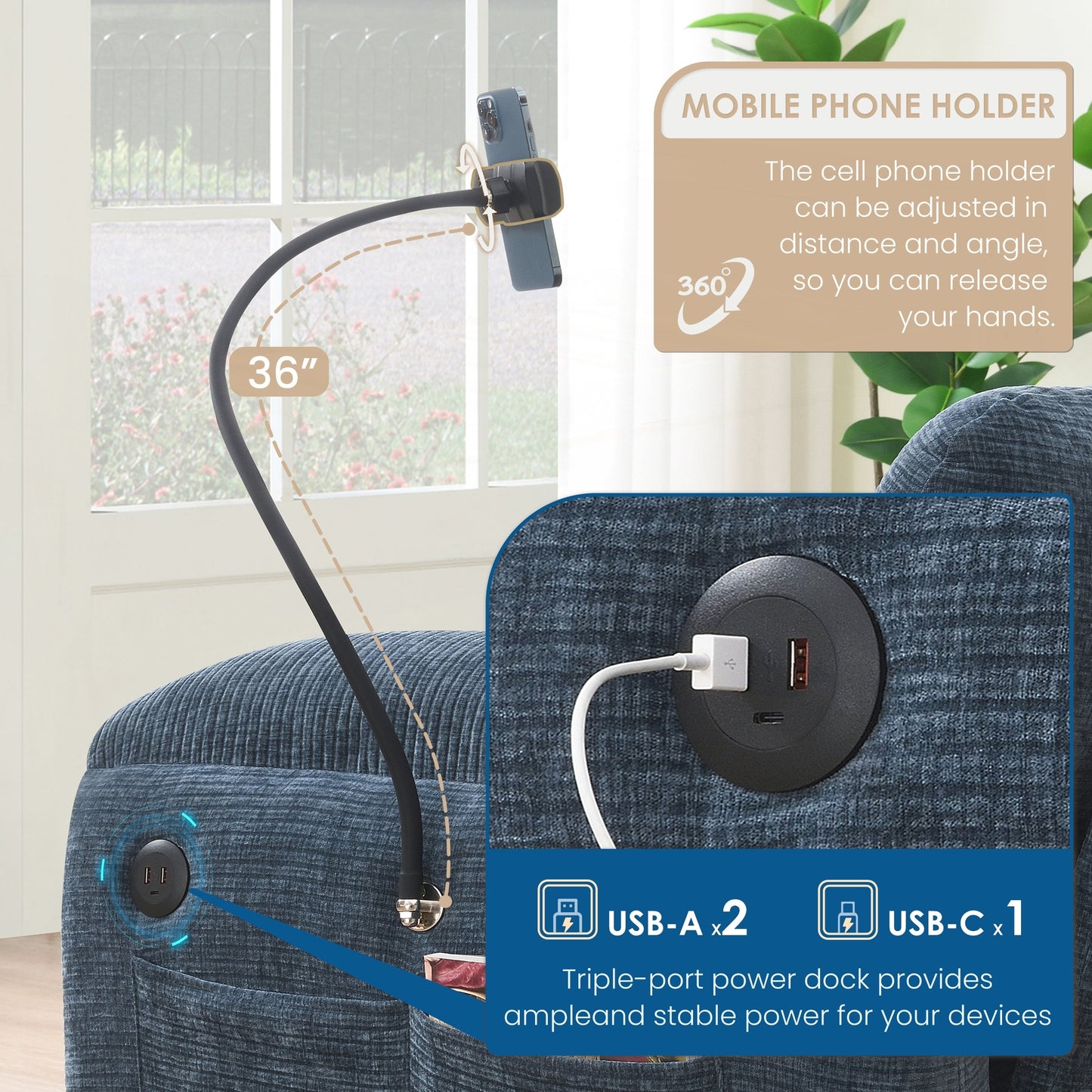 Divano componibile modulare da 108 pollici