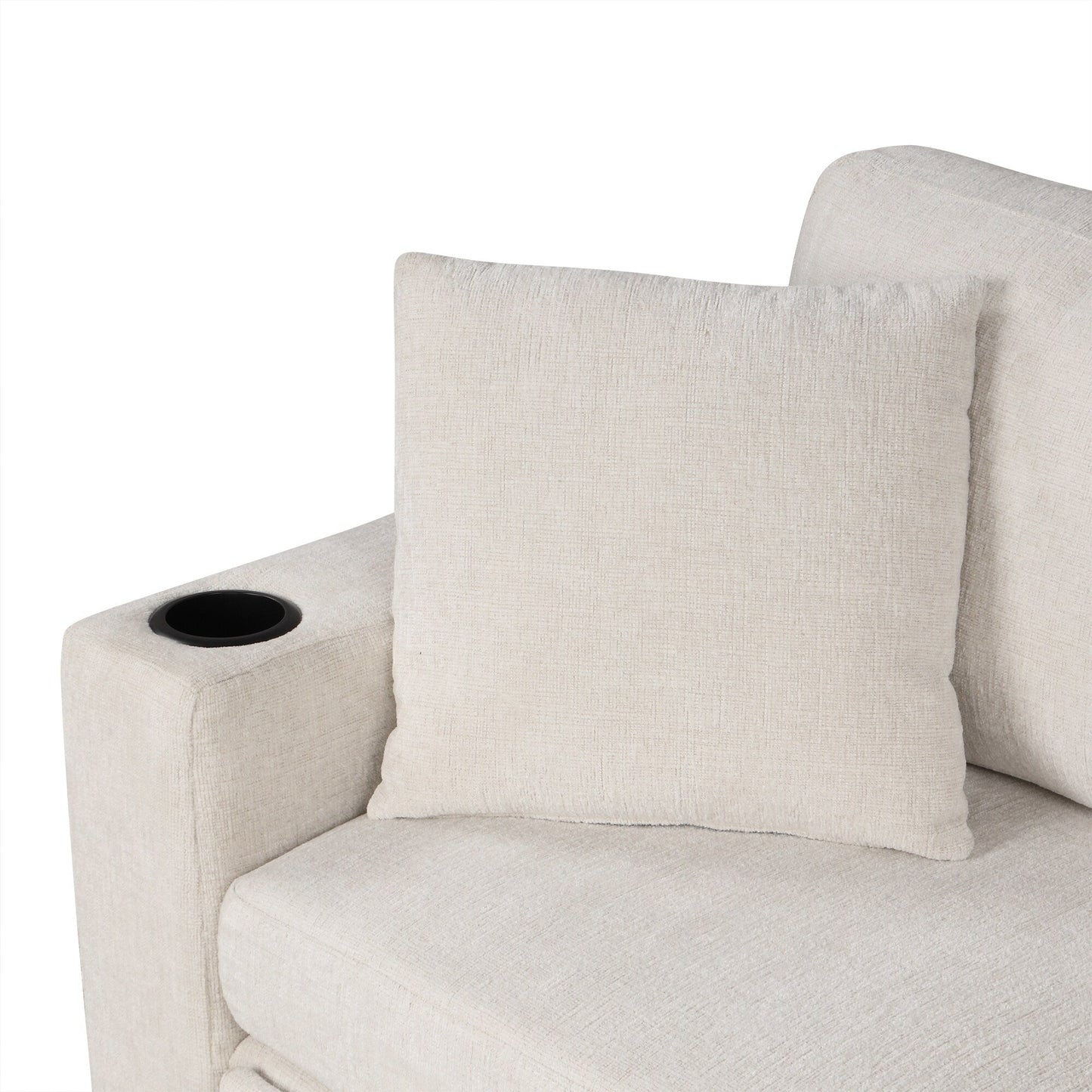 Divano componibile modulare a forma di U da 108 pollici con divano letto estraibile, porte USB e doppio portabicchieri per soggiorno