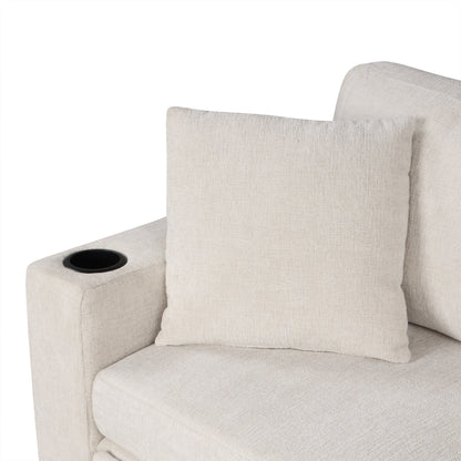 Divano componibile modulare a forma di U da 108 pollici con divano letto estraibile, porte USB e doppio portabicchieri per soggiorno