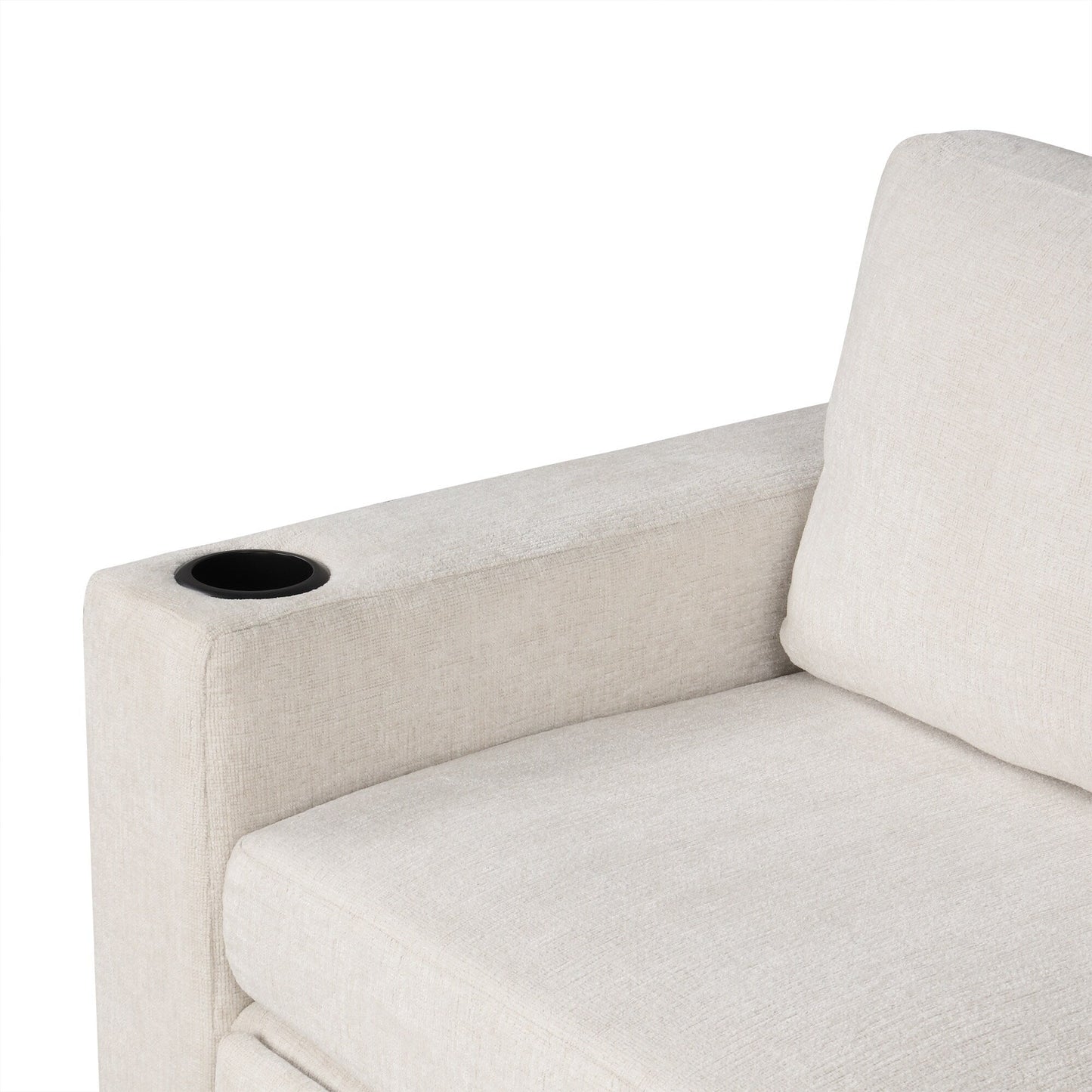 Divano componibile modulare a forma di U da 108 pollici con divano letto estraibile, porte USB e doppio portabicchieri per soggiorno