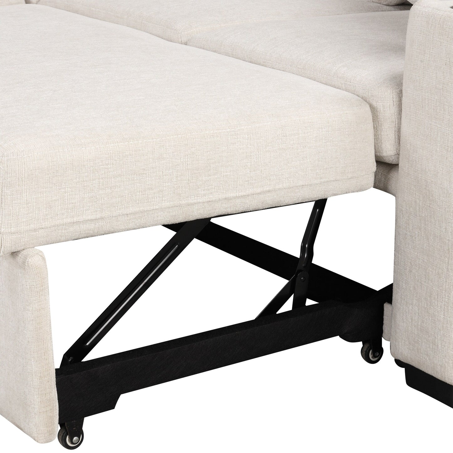 Divano componibile modulare a forma di U da 108 pollici con divano letto estraibile, porte USB e doppio portabicchieri per soggiorno