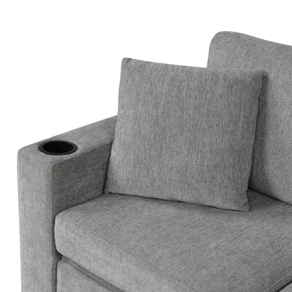 Divano componibile modulare a forma di U da 108 pollici con divano letto estraibile, porte USB e doppio portabicchieri per soggiorno