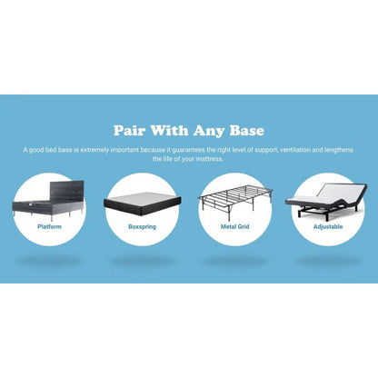 Materasso ibrido a molle insacchettate in memory foam Cool Gel da 10 pollici di BRN