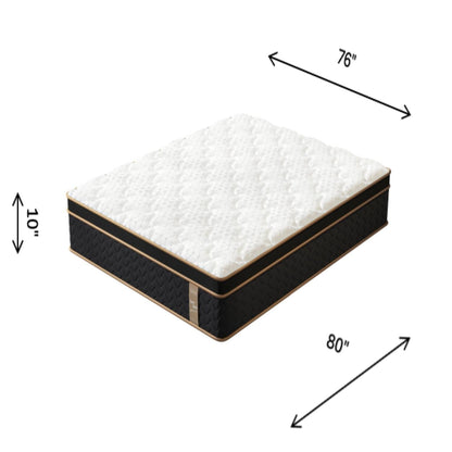 10 materassi ibridi King Plush con molle indipendenti e memory foam in gel, senza fibra di vetro