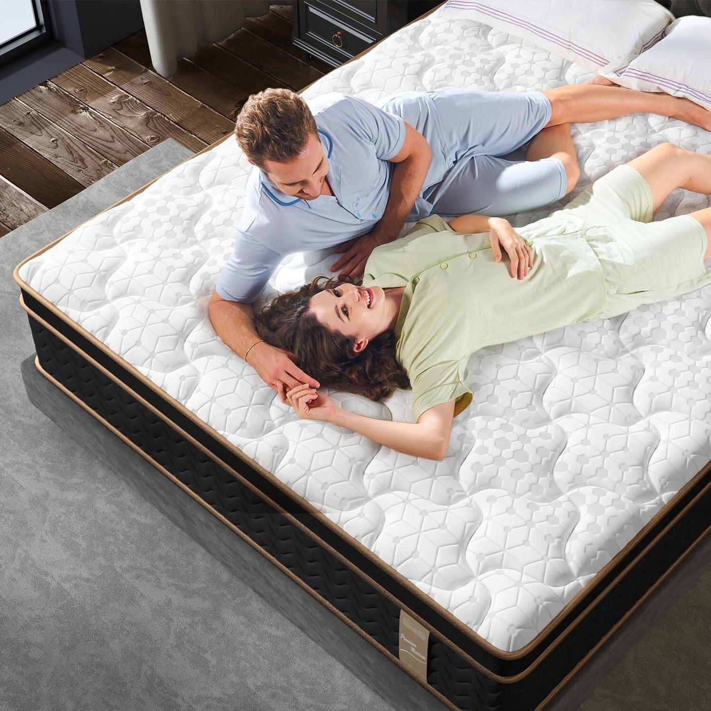 10 morbidi materassi ibridi senza fibra di vetro con memory foam in gel in una scatola, certificati CertiPUR-US