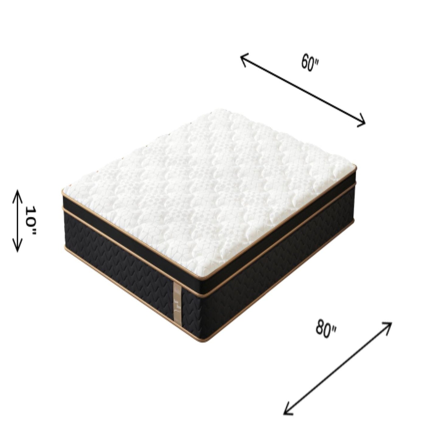 10 materassi ibridi Queen Plush con molle indipendenti e memory foam in gel, senza fibra di vetro