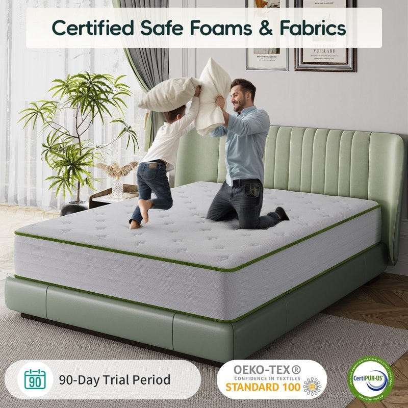 Materassi ibridi in memory foam rinfrescante Plush Comfort Level da 10'' in una scatola