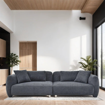 Divano in velluto a 3 posti di metà secolo con 4 cuscini