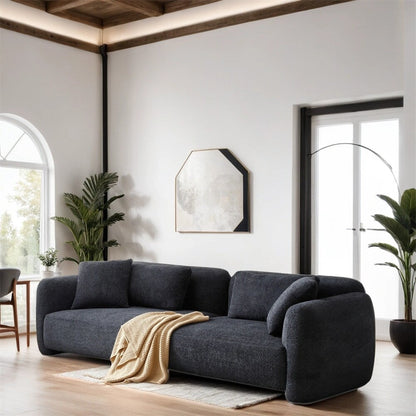 Divano in velluto a 3 posti di metà secolo con 4 cuscini