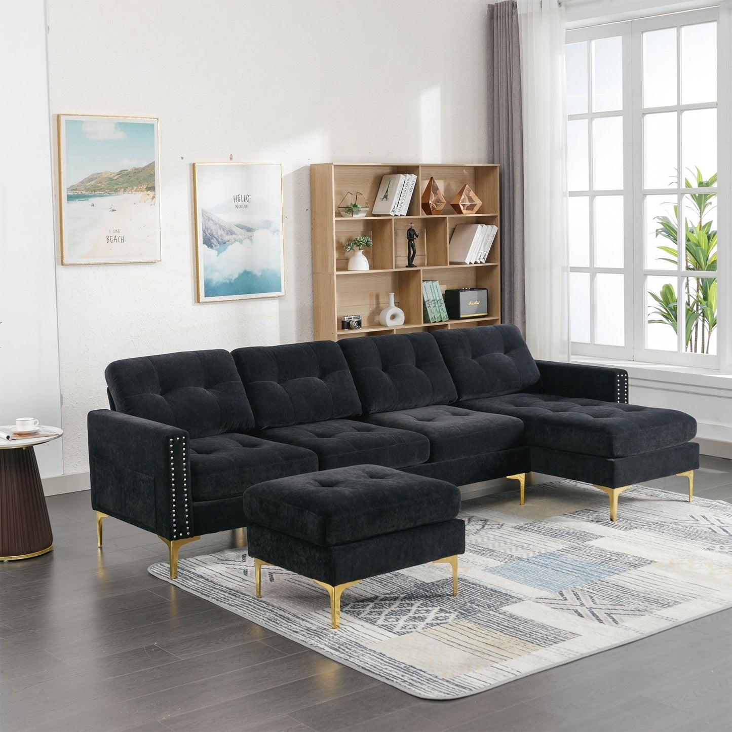 Divano componibile convertibile a L da 110 pollici