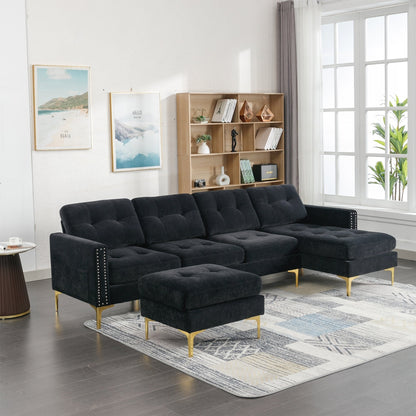 Divano componibile convertibile a L da 110 pollici