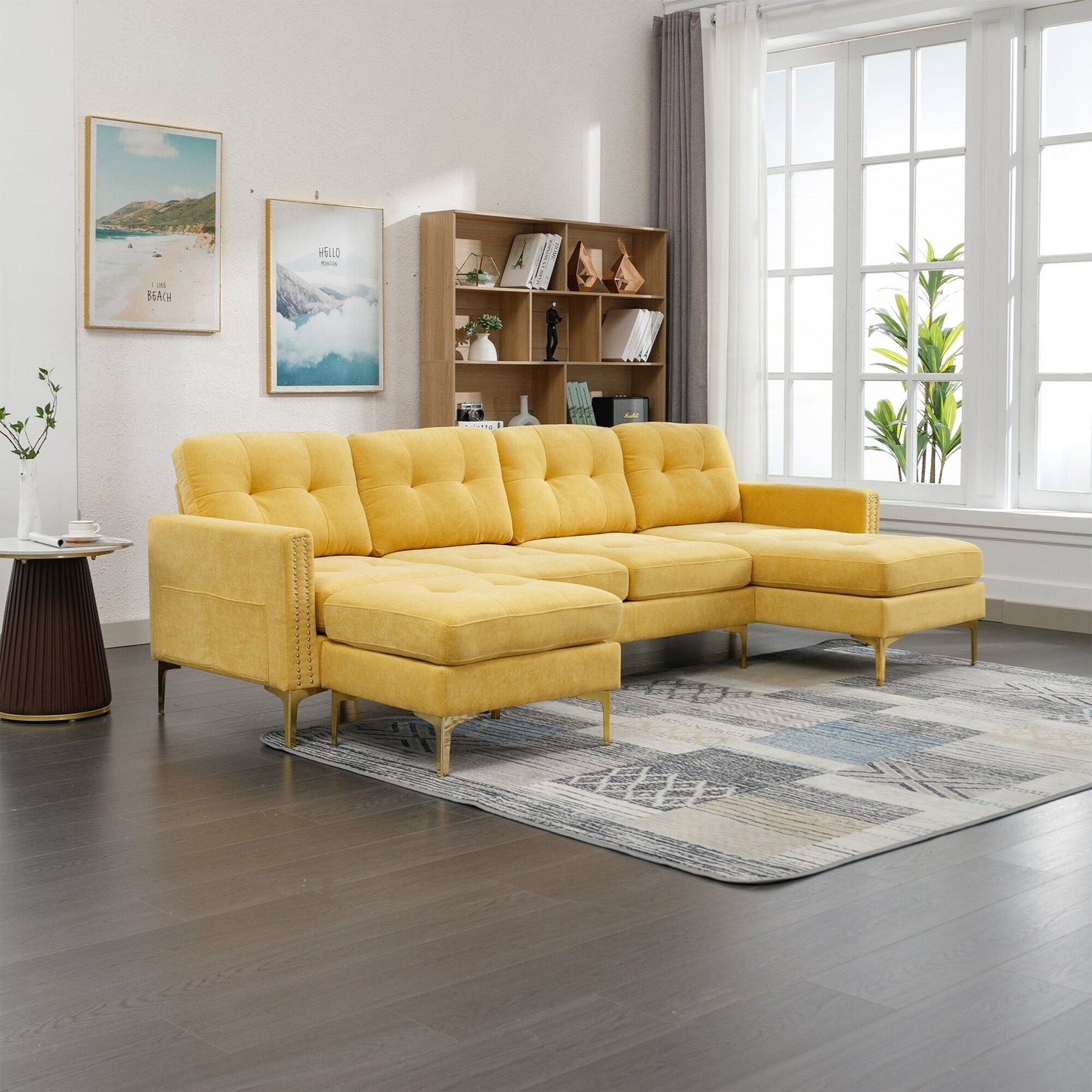 Divano componibile convertibile a L da 110 pollici