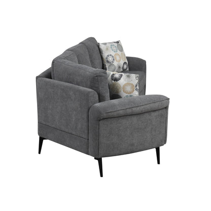 Divano 111 a 3 posti, divano curvo in ciniglia con 2 cuscini stampati, divano moderno imbottito per soggiorno