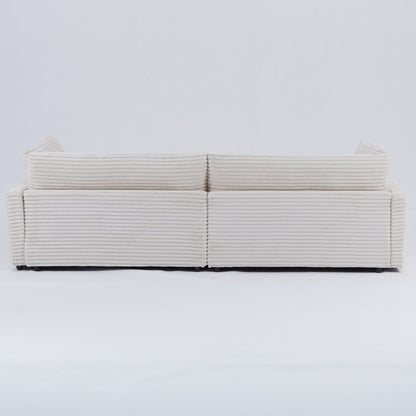 Divano in velluto a coste nero da 112 pollici: due cuscini, quattro schienali, per un nuovo stile per la zona relax del soggiorno