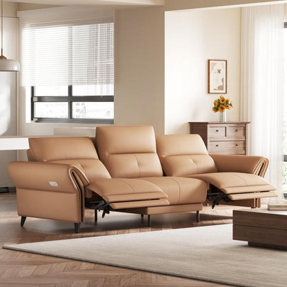 Divano reclinabile elettrico in pelle vegana da 112,5'' con porta di ricarica USB