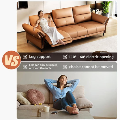 Divano reclinabile elettrico in pelle vegana da 112,5'' con porta di ricarica USB