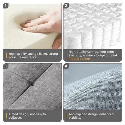 Divano modulare a 4 posti in ciniglia da 113,39 pollici, design trapuntato scintillante, base antiscivolo