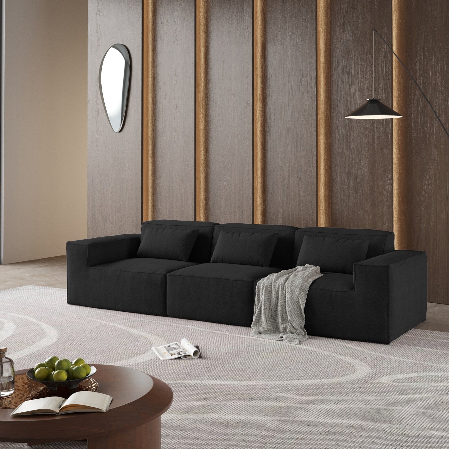 Divano componibile modulare 118, divano a nuvola a 3 posti, divani moderni e comodi in velluto a coste