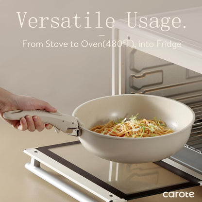 Set di 11 pentole e padelle, set di pentole antiaderenti con manico staccabile, set di pentole da cucina a induzione antiaderenti con manico rimovibile