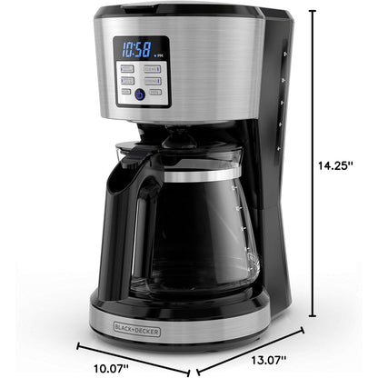 Macchina per caffè programmabile da 12 tazze, tecnologia Vortex Brew, nera