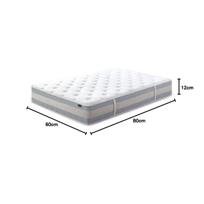 Materasso ibrido trapuntato con supporto e raffreddamento Comfort da 12 pollici, molle insacchettate per l'isolamento del movimento, supporto dei bordi, Queen, bianco
