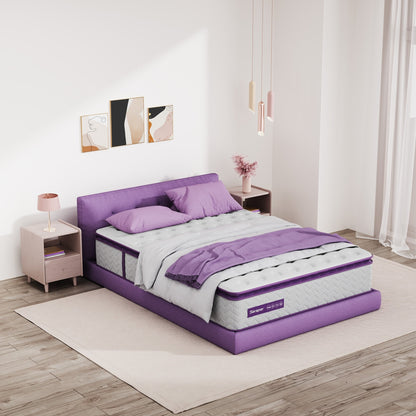 Materasso ibrido in memory foam da 12 pollici per letto matrimoniale e king size - Molle interne insacchettate a 5 zone, isolamento del movimento
