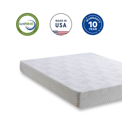 Materasso in memory foam Queen Gel da 12 pollici, bianco, infuso di tè verde e gel rinfrescante