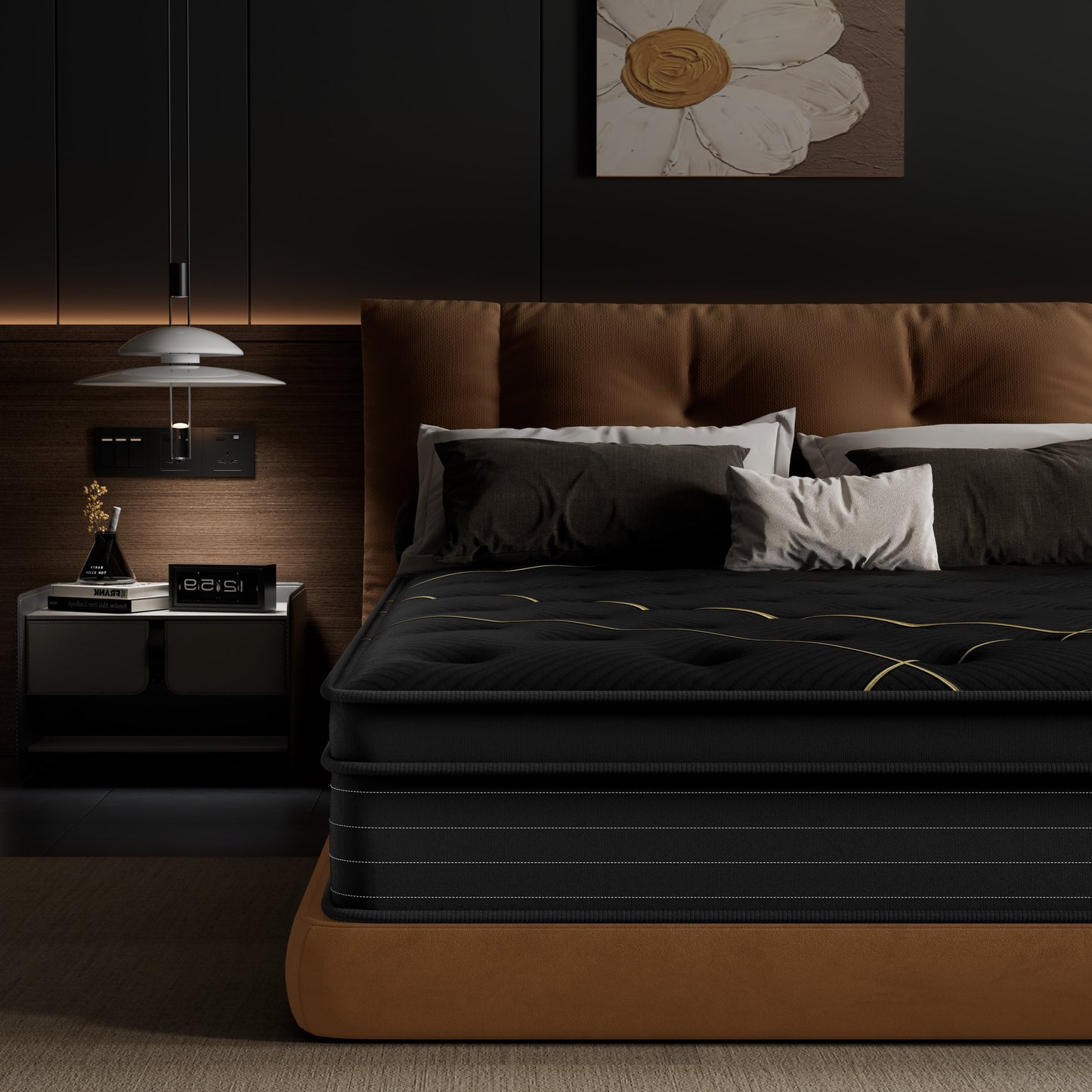 Materasso in memory foam gel medio da 12 pollici con materasso ibrido a molle insacchettate