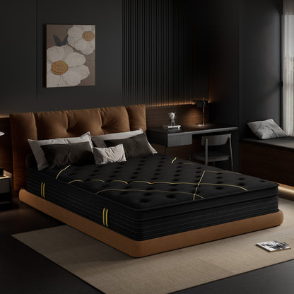 Materasso in memory foam gel medio da 12 pollici con materasso ibrido a molle insacchettate