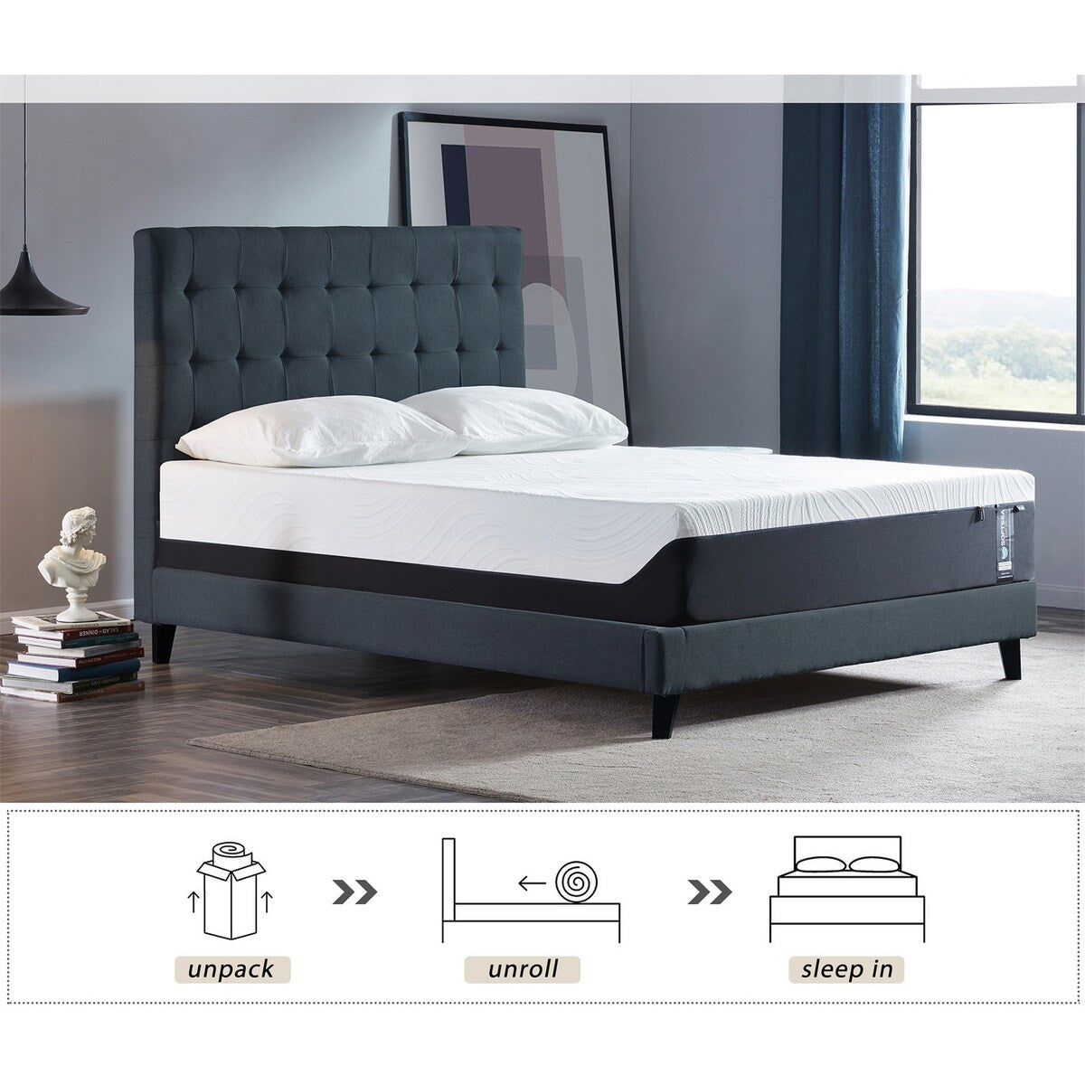 Materasso in memory foam gel da 12 pollici (king size) - Materasso morbido e rinfrescante