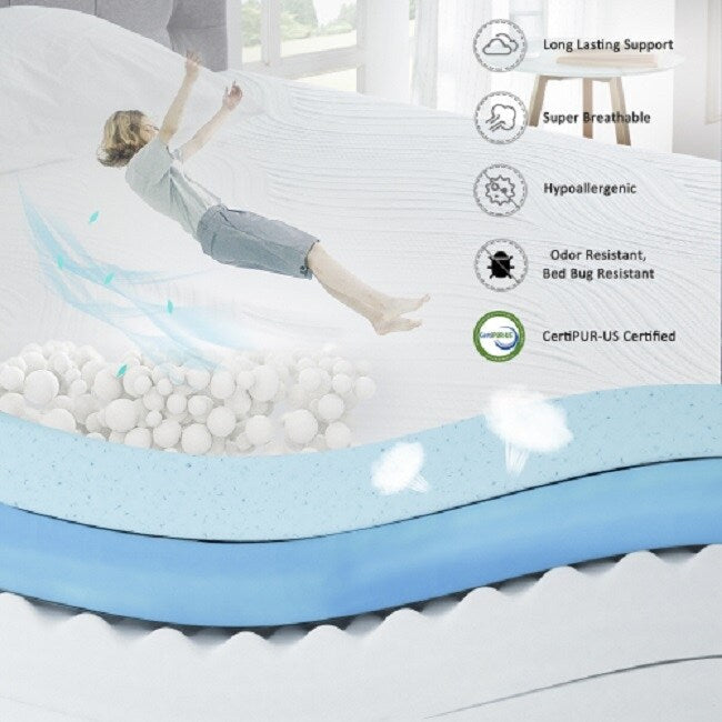 Materasso in memory foam gel da 12 pollici (queen size) - Morbido medio