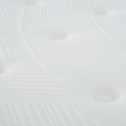 Materasso ibrido a molle insacchettate King Size da 12 pollici, letto in una scatola, materasso in memory foam con gel Euro Top, bianco/grigio