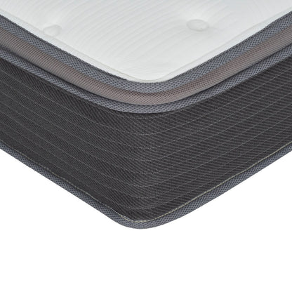 Materasso ibrido a molle insacchettate King Size da 12 pollici, letto in una scatola, materasso in memory foam con gel Euro Top, bianco/grigio