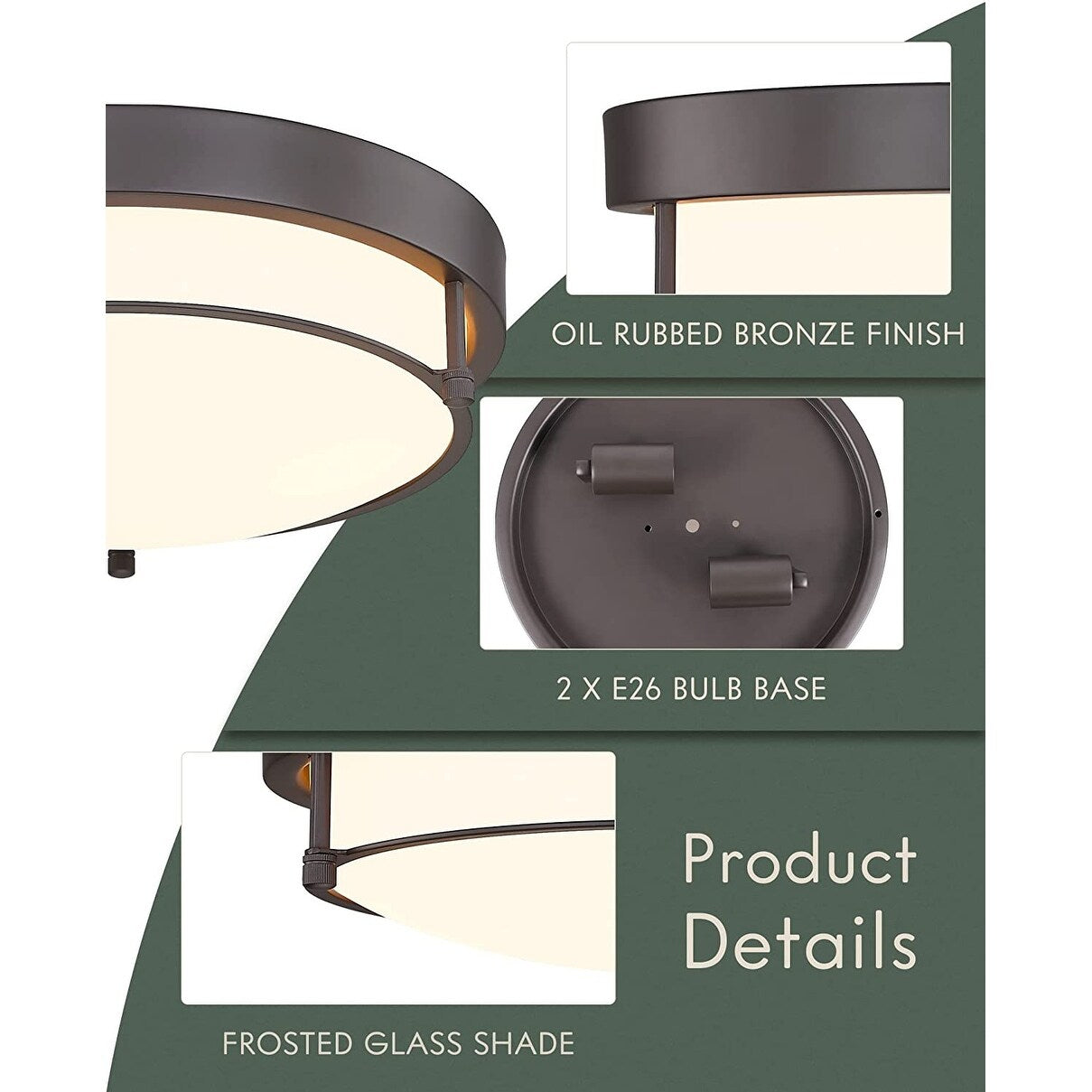 Lampada da soffitto moderna a 2 luci da 12 pollici, montaggio a filo