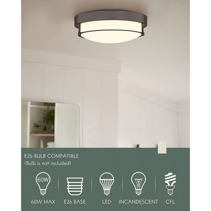 Lampada da soffitto moderna a 2 luci da 12 pollici, montaggio a filo