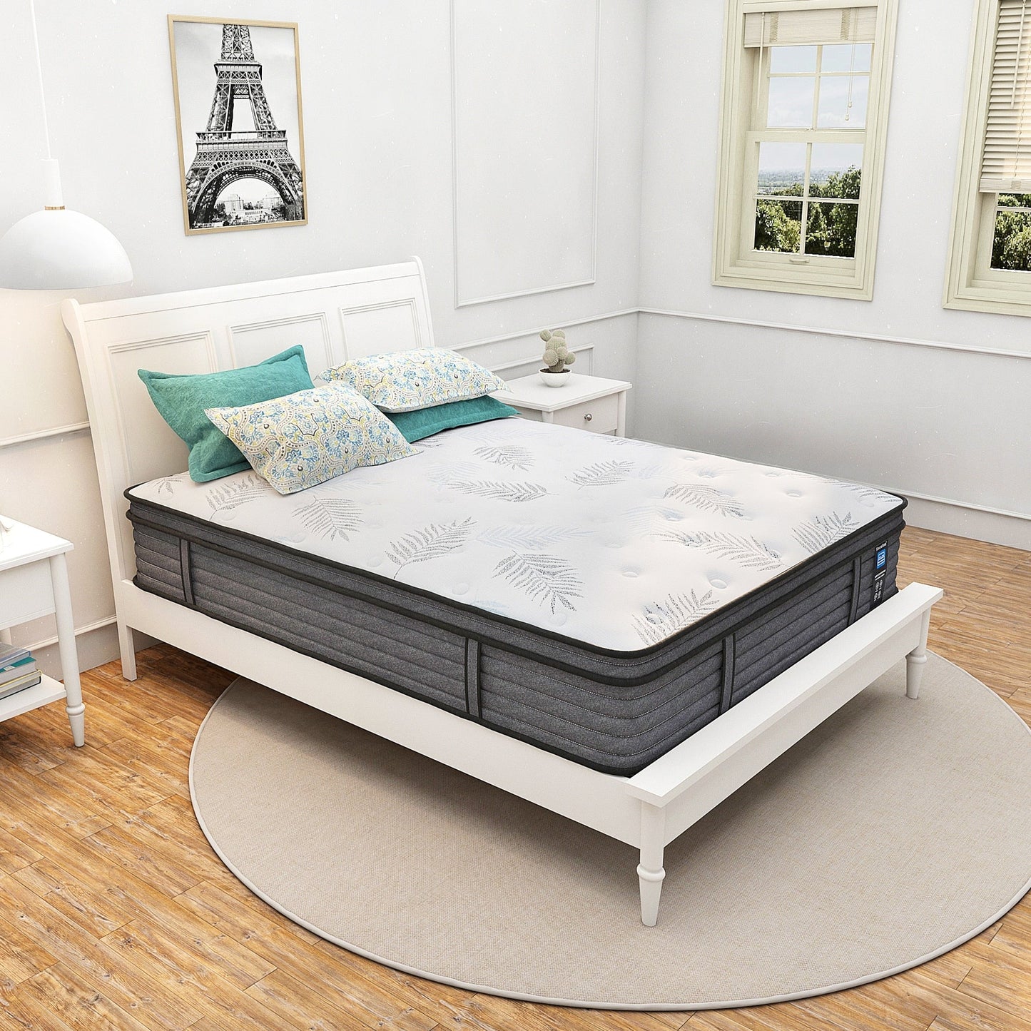 Materasso ibrido in memory foam con gel Euro Top da 12 pollici in una scatola