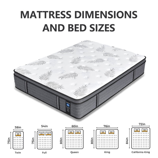 Materasso in memory foam ibrido Euro Top da 12 pollici