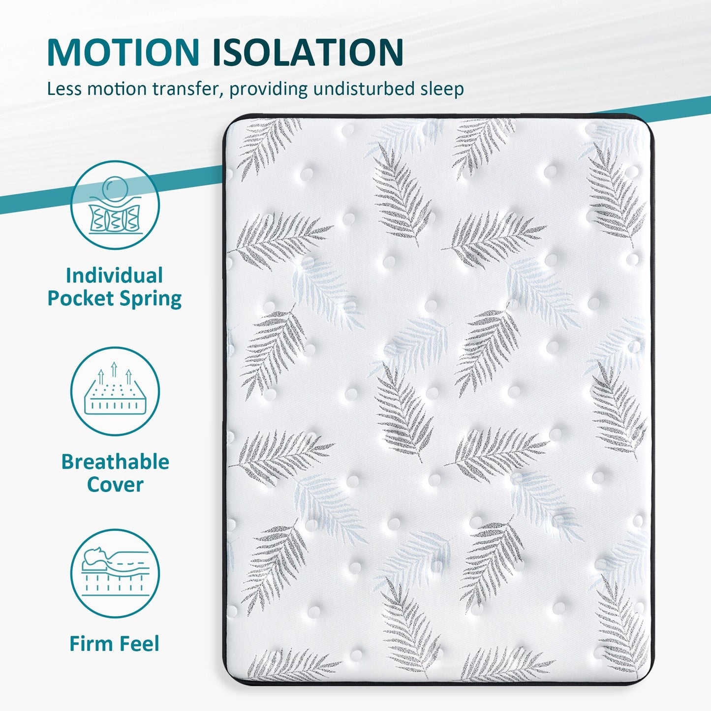 Materasso ibrido in memory foam con gel Euro Top da 12 pollici in una scatola