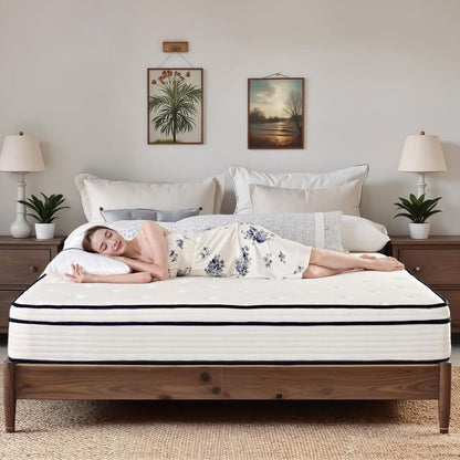 Materasso a molle insacchettate indipendenti in memory foam con parte superiore in gel Euro da 12 pollici di medie dimensioni, in una scatola