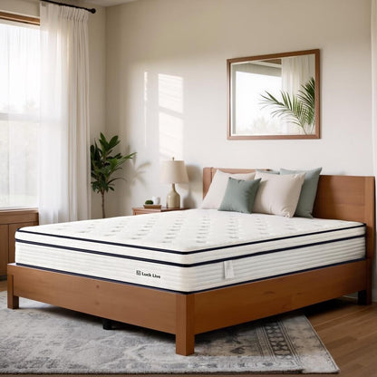 Materasso a molle insacchettate indipendenti in memory foam con parte superiore in gel Euro da 12 pollici di medie dimensioni, in una scatola