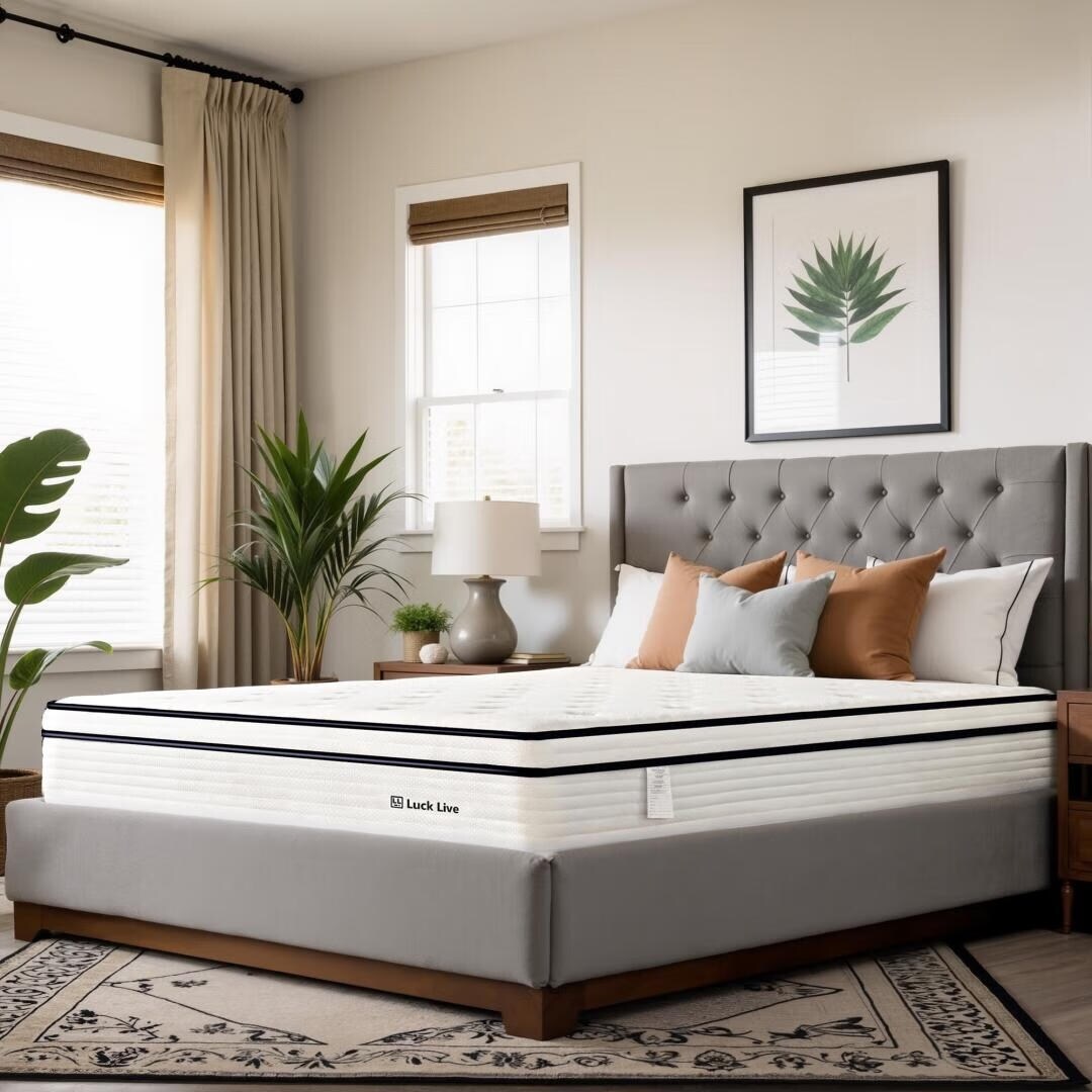 Materasso a molle insacchettate indipendenti in memory foam con parte superiore in gel Euro da 12 pollici di medie dimensioni, in una scatola