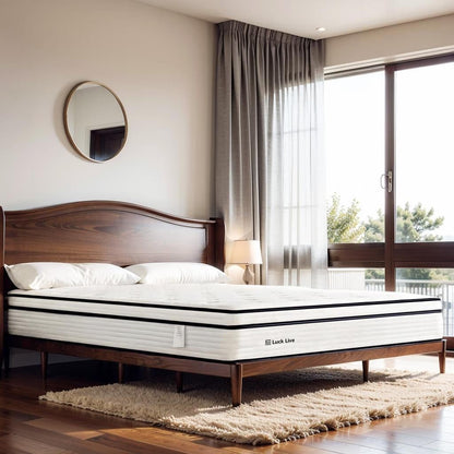 Materasso a molle insacchettate indipendenti in memory foam con parte superiore in gel Euro da 12 pollici di medie dimensioni, in una scatola