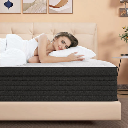 Materasso ibrido matrimoniale in memory foam Euro Top da 12 pollici di medie dimensioni in una scatola