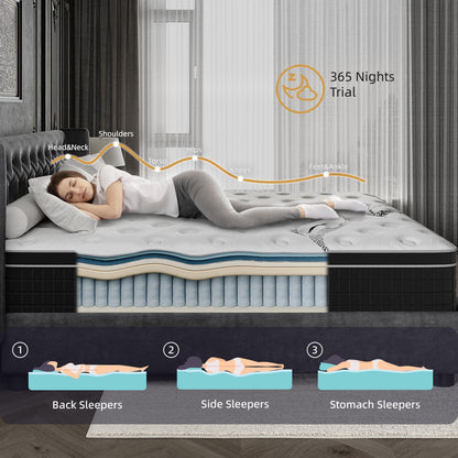 Materasso in memory foam ibrido medio da 12 pollici