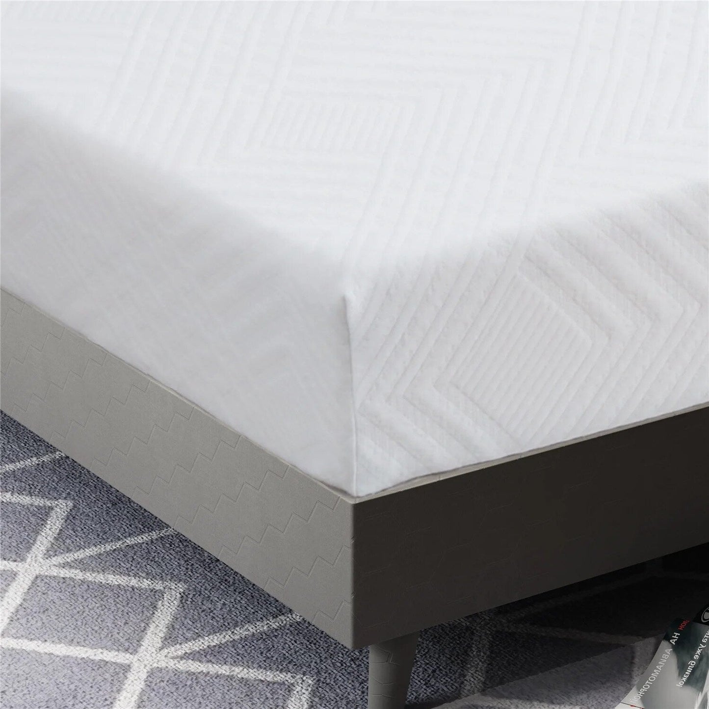 Materasso in memory foam da 12 pollici, materasso in gel rinfrescante al tè verde, letto in una scatola, certificato CertiPUR-US